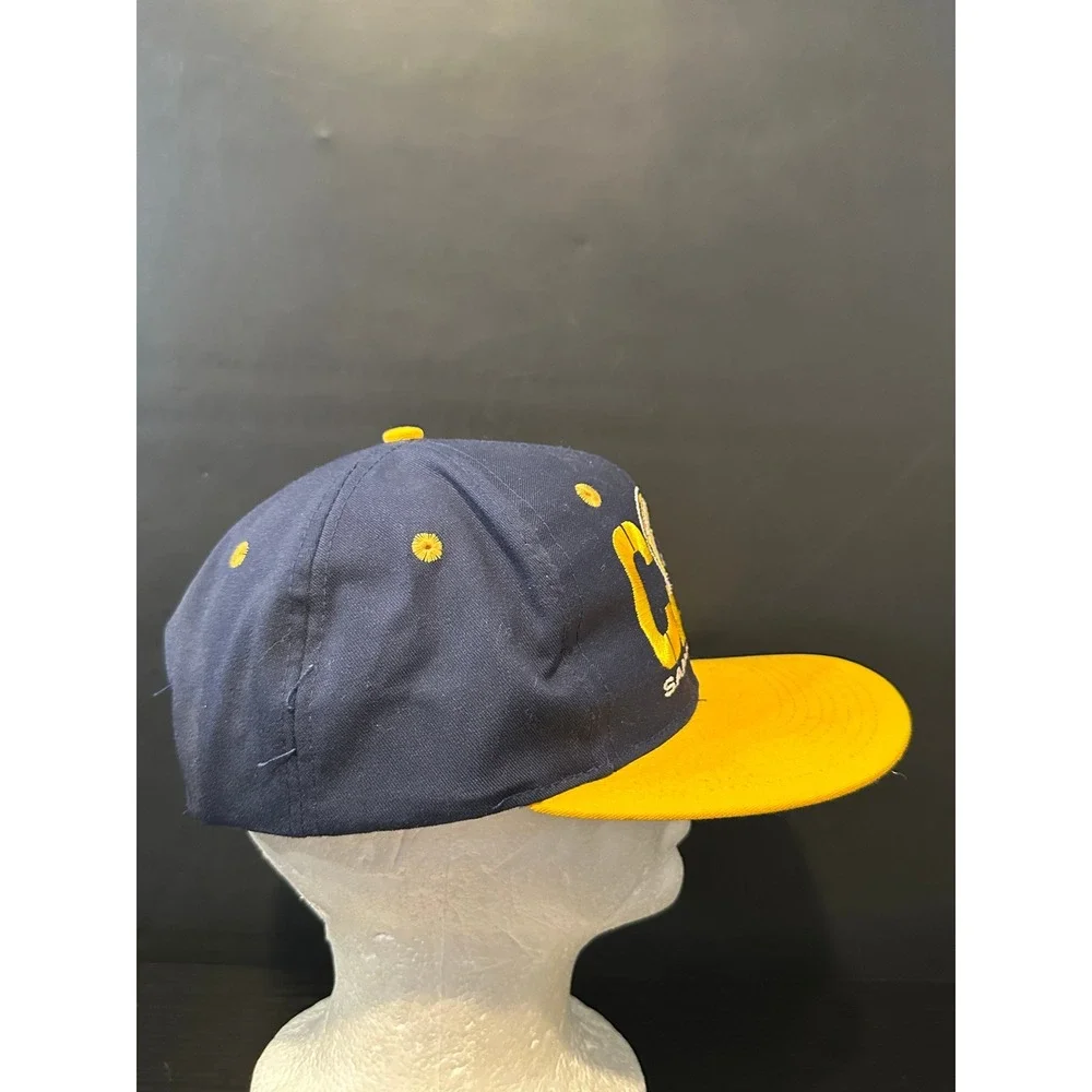 Vintage San Diego Chargers Team NFL‎ Snapback Hat Navy Blue Yellow Flat Brim Cap